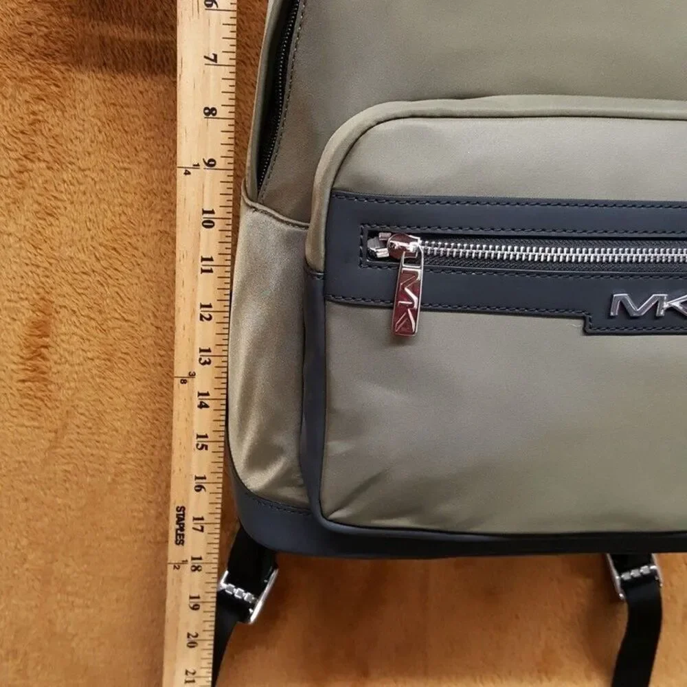 MICHAEL KORS Mens Backpack Olive Green Nylon MALONE Travel Workwear School $198